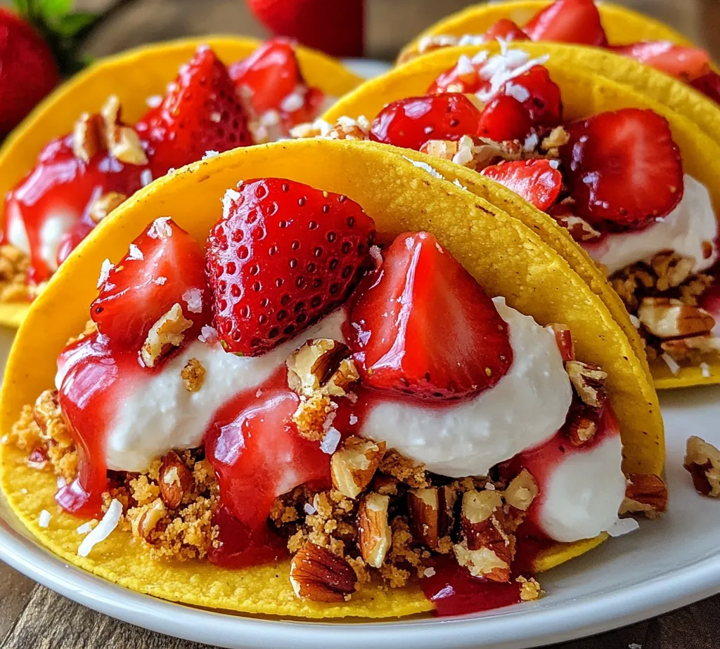 Imagine a world where the creamy, dreamy flavor of cheesecake meets the playful, portable nature of tacos. This delightful combination is brought to life with Strawberry Crunch Cheesecake Tacos—a recipe that transforms a beloved dessert into an irresistible treat. These tacos are not only visually stunning but also offer a unique culinary experience that will wow your family and friends at any gathering, picnic, or family dinner.