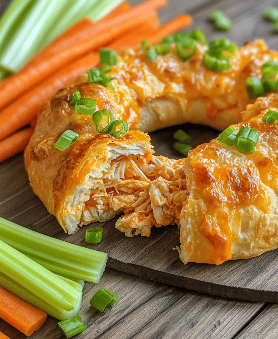 If you're searching for an irresistible appetizer that will steal the show at your next gathering, look no further than the Buffalo Chicken Crescent Ring. This delightful dish combines the zesty flavor of buffalo chicken with the flaky, buttery goodness of crescent roll dough, creating a mouthwatering experience that is sure to please any crowd. Whether it's a game day, a birthday party, or a casual get-together, this crescent ring serves as a perfect centerpiece that invites everyone to dig in.