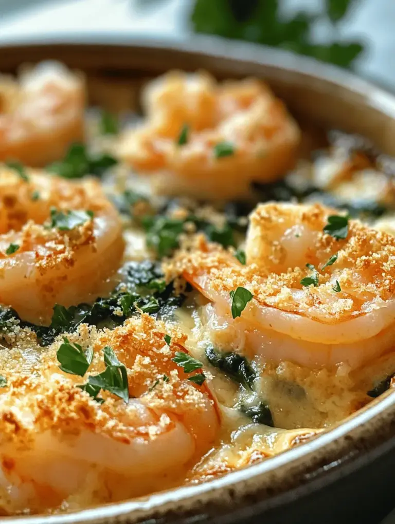 Garlic Shrimp Gratin is a classic dish that captures the essence of comfort food while showcasing the elegance of seafood. This dish is a wonderful blend of succulent shrimp, aromatic garlic, and creamy cheese, creating a rich flavor profile that is both indulgent and satisfying. The appeal of Garlic Shrimp Gratin lies not only in its delightful taste but also in its ease of preparation, making it an ideal choice for both novice cooks and seasoned chefs alike. Whether you are hosting a dinner party, celebrating a special occasion, or simply treating yourself to a gourmet meal at home, this dish is sure to impress.