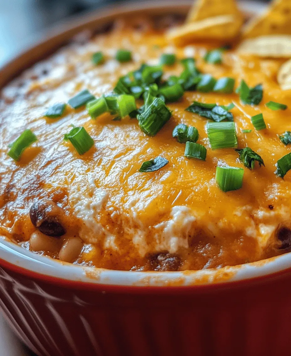 When it comes to party recipes that are sure to please a crowd, few can rival the irresistible allure of Cheesy Fiesta Chili Dip. This delicious dip combines the rich, creamy textures of cheese and sour cream with the hearty, spiced flavors of chili beans, creating an appetizer that is not only easy to prepare but also incredibly satisfying. Whether you’re hosting a game day gathering, a birthday bash, or just a casual get-together with friends, this dip is a standout choice that will have everyone reaching for more.