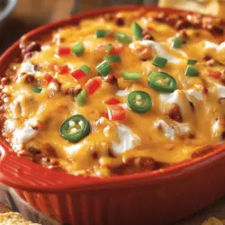 When it comes to party recipes that are sure to please a crowd, few can rival the irresistible allure of Cheesy Fiesta Chili Dip. This delicious dip combines the rich, creamy textures of cheese and sour cream with the hearty, spiced flavors of chili beans, creating an appetizer that is not only easy to prepare but also incredibly satisfying. Whether you’re hosting a game day gathering, a birthday bash, or just a casual get-together with friends, this dip is a standout choice that will have everyone reaching for more.