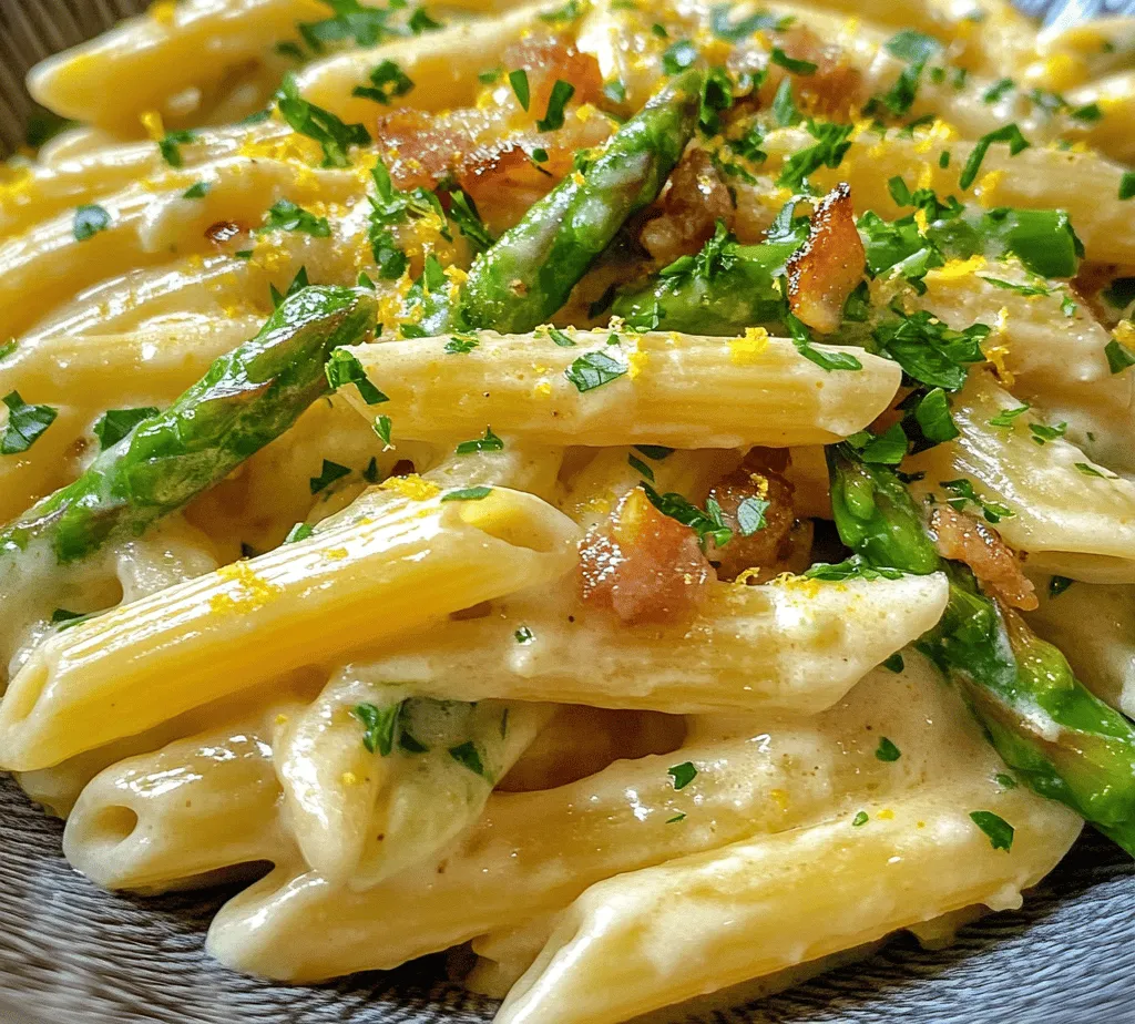 At first glance, the combination of penne pasta, pancetta, and asparagus may seem straightforward, but the magic lies in the balance of flavors and textures that each ingredient brings to the table. The creamy sauce, enriched with heavy cream and Parmesan cheese, envelops the pasta, creating a luscious coating that clings to every bite. Meanwhile, the salty, savory notes of pancetta provide depth, while the asparagus introduces a fresh, earthy element, making this dish not only delicious but also visually appealing.