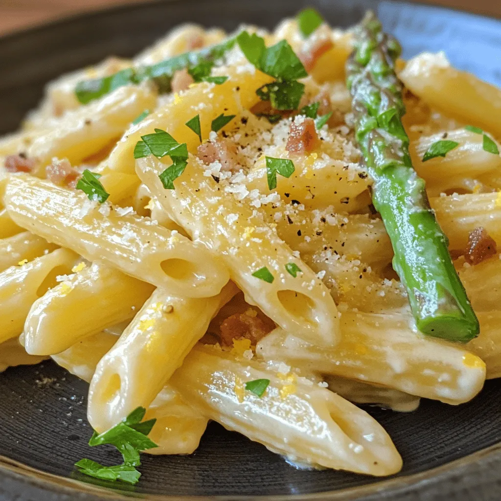 At first glance, the combination of penne pasta, pancetta, and asparagus may seem straightforward, but the magic lies in the balance of flavors and textures that each ingredient brings to the table. The creamy sauce, enriched with heavy cream and Parmesan cheese, envelops the pasta, creating a luscious coating that clings to every bite. Meanwhile, the salty, savory notes of pancetta provide depth, while the asparagus introduces a fresh, earthy element, making this dish not only delicious but also visually appealing.