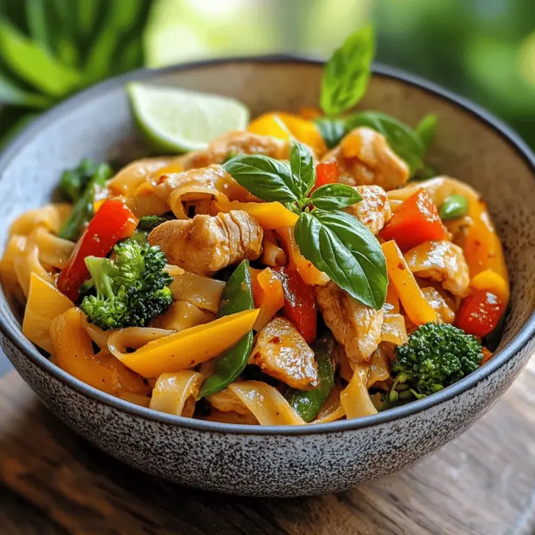 If you’re looking for a dish that encapsulates the vibrant flavors of Thai cuisine while delivering a satisfying kick, Spicy Thai Drunken Noodles, also known as Pad Kee Mao, is an irresistible option. The origins of Drunken Noodles are as colorful as its flavors; this dish is traditionally believed to be named after the late-night cravings of party-goers seeking a hearty meal after a night of revelry. Its unique combination of spicy, savory, and slightly sweet notes makes it a staple in Thai street food culture and a beloved favorite among food enthusiasts worldwide.