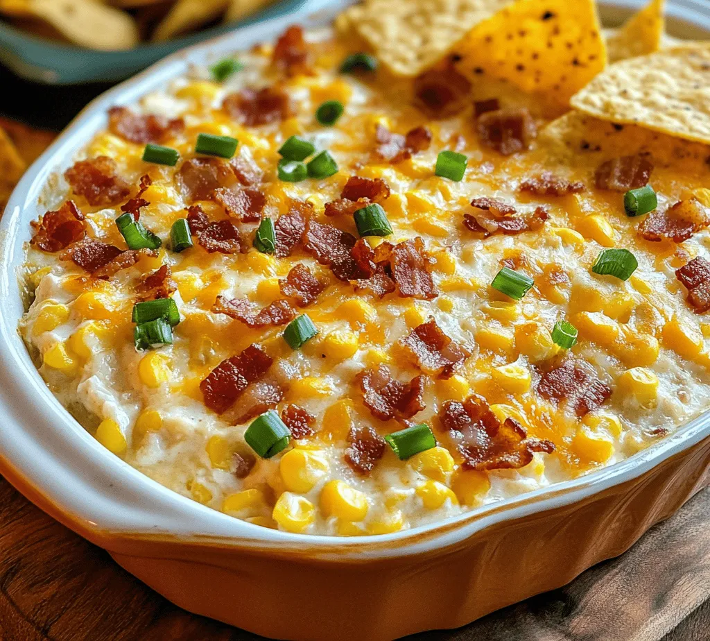 When it comes to appetizers that steal the show, few can rival the appeal of a Sizzling Bacon & Creamy Corn Dip. This indulgent dish harmoniously combines the smoky, savory taste of crispy bacon with the luscious creaminess of cheeses and the natural sweetness of corn. It’s the kind of dip that can turn any gathering into a memorable experience, whether you’re hosting a lively party, cheering on your favorite team during game day, or simply enjoying a cozy evening at home with loved ones.