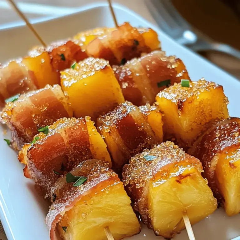 If you're searching for the ultimate appetizer that tantalizes the taste buds, look no further than the sweet and savory bacon-wrapped pineapple. This dish perfectly marries the natural sweetness of juicy pineapple with the rich, salty goodness of crispy bacon, making it an irresistible treat for any occasion. Whether you're hosting a backyard barbecue, a festive holiday gathering, or a cozy game night with friends, this delightful fusion is sure to impress your guests and leave them clamoring for more.