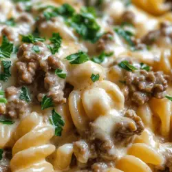 When it comes to comfort food, few dishes evoke the same warm feelings as a creamy pasta dish. Enter "Creamy Beef and Rotini in Garlic Parmesan Sauce" – a culinary delight that combines tender ground beef, spiral pasta, and a velvety garlic Parmesan sauce to create a meal that is not just satisfying but also incredibly flavorful. This dish stands out not only for its comforting qualities but also for its rich blend of ingredients that come together to make a truly hearty meal.