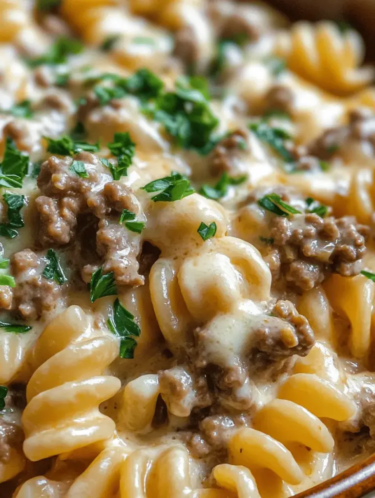 When it comes to comfort food, few dishes evoke the same warm feelings as a creamy pasta dish. Enter "Creamy Beef and Rotini in Garlic Parmesan Sauce" – a culinary delight that combines tender ground beef, spiral pasta, and a velvety garlic Parmesan sauce to create a meal that is not just satisfying but also incredibly flavorful. This dish stands out not only for its comforting qualities but also for its rich blend of ingredients that come together to make a truly hearty meal.