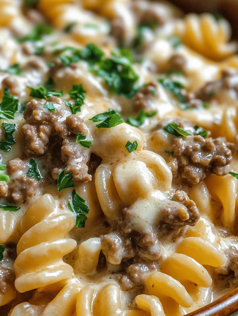 When it comes to comfort food, few dishes evoke the same warm feelings as a creamy pasta dish. Enter "Creamy Beef and Rotini in Garlic Parmesan Sauce" – a culinary delight that combines tender ground beef, spiral pasta, and a velvety garlic Parmesan sauce to create a meal that is not just satisfying but also incredibly flavorful. This dish stands out not only for its comforting qualities but also for its rich blend of ingredients that come together to make a truly hearty meal.