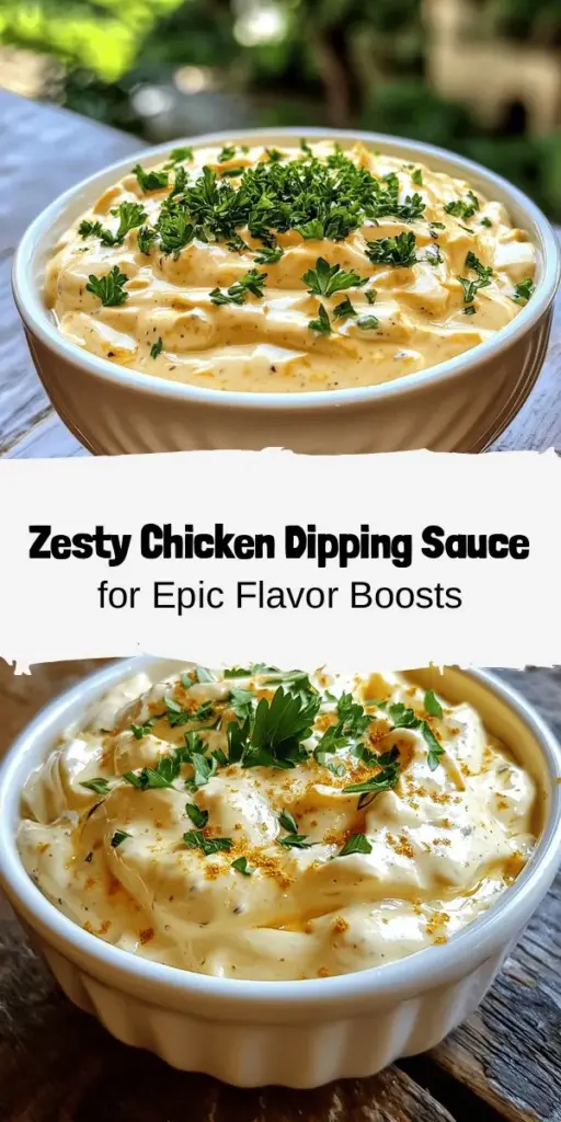 Elevate your meals with a homemade Zesty Chicken Dipping Sauce that's a true flavor powerhouse! This delicious sauce combines creamy mayonnaise, honey, Dijon mustard, and spices for a perfect complement to chicken tenders, fries, veggies, and more. Easy to make and customizable to your taste, it's a must-have for any home cook. Discover the joy of crafting your own dipping sauces. Get the full recipe now! #DippingSauce #ChickenRecipes #HomemadeSauce #CookingAtHome #FlavorfulFood #RecipeInspiration