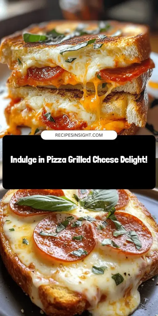 Discover the ultimate comfort food fusion with the Pizza Grilled Cheese Delight! This mouthwatering creation combines the gooey goodness of classic grilled cheese with the savory flavors of pizza. Perfect for any meal, it’s customizable with your favorite toppings like pepperoni, veggies, and melty mozzarella. Dive into a delectable experience, complete with marinara for dipping. Try it out today and satisfy your cravings! #PizzaGrilledCheese #ComfortFood #FoodieFavorites #DeliciousRecipes #CheeseLovers