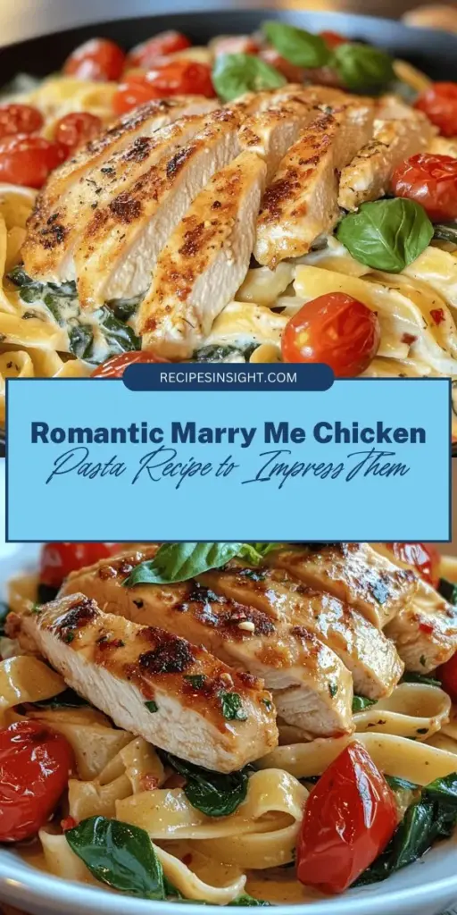 Discover the enchanting taste of Marry Me Chicken Pasta, a dish that combines tender chicken, a creamy sauce, and fresh herbs all tossed with fettuccine pasta. Perfect for date nights or family gatherings, this recipe is designed to impress. Learn about the key ingredients, cooking techniques, and presentation tips to elevate your dining experience and make memories that last. Try it out and see why this dish captures hearts! #MarryMeChicken #Pasta #Recipe #DinnerIdeas #ComfortFood