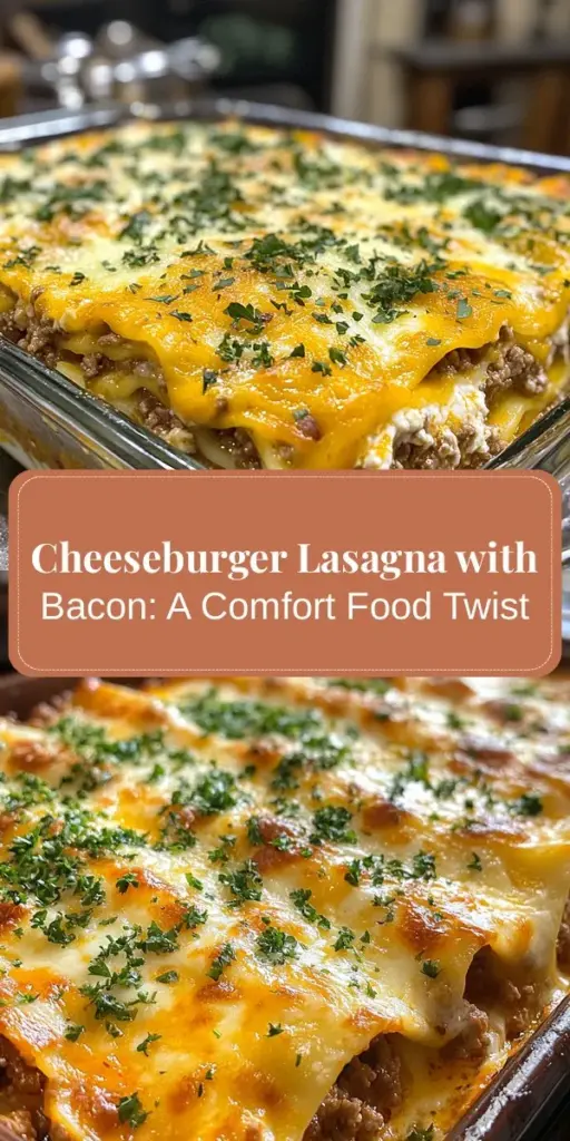 Dive into a culinary adventure with this delicious Parmesan Garlic Cheeseburger Lasagna with Bacon! This unique twist on a classic combines the hearty flavors of a cheeseburger with creamy lasagna layers, making it a hit for family dinners or game-day gatherings. Enjoy rich ground beef, crispy bacon, and a blend of cheeses all in a savory sauce. Treat your loved ones to a comforting and memorable meal that they’ll rave about! #CheeseburgerLasagna #ComfortFood #Foodie #DinnerIdeas #HomeCooking #BaconLove #ItalianAmericanCuisine