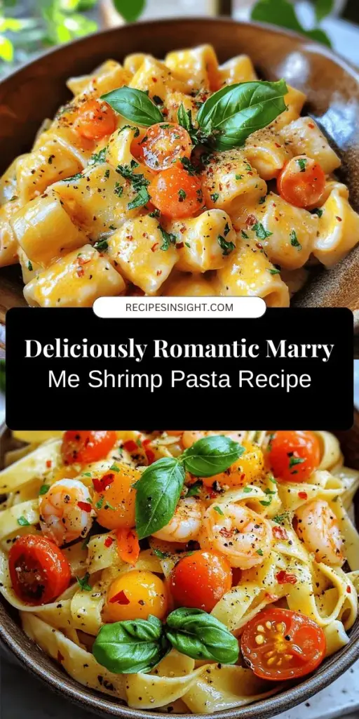 Indulge in a romantic culinary experience with Creamy Marry Me Shrimp Pasta. This elegant dish features succulent shrimp, creamy sauce, and fresh ingredients that come together to create a delightful feast perfect for any special occasion. Easy to prepare, it’s ideal for date nights or anniversaries. Impress your loved one with this unforgettable meal that many say leads to proposals. Try it today! #Pasta #Shrimp #RomanticDinner #CookingAtHome #DeliciousRecipes #DateNight #ComfortFood #LoveFood