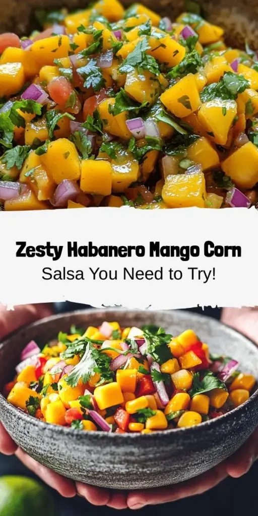 Discover the vibrant flavors of Spicy Corn Salsa with Habanero & Mango! This delightful salsa combines the sweetness of fresh corn and ripe mango with the fiery kick of habanero, creating a perfect balance of taste and texture. Packed with nutrients, it's an ideal addition to grilled meats, tacos, or as a dip with tortilla chips. Easy to make and perfect for any gathering, this salsa will elevate your meals. Try it today! #CornSalsa #MangoSalsa #HealthyEating #SpicyFood #SalsaRecipes