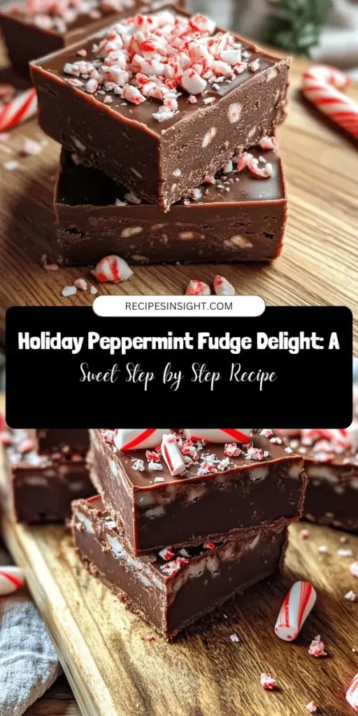 Get into the holiday spirit with our easy Peppermint Fudge Delight recipe! This creamy, chocolatey treat infused with refreshing peppermint is perfect for festive gatherings or as a delicious homemade gift. Follow our simple step-by-step guide to create a visually stunning dessert that's sure to impress. Elevate your holiday celebrations and share the joy of this delightful fudge with friends and family! #PeppermintFudge #HolidayTreats #ChristmasRecipes #BakingJoy #HomemadeGifts #DessertDelight