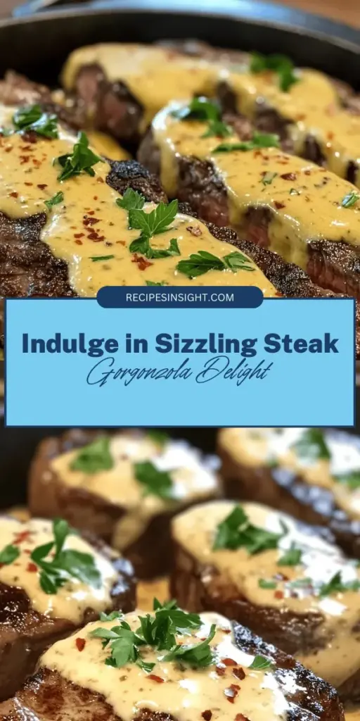 Treat yourself to a culinary masterpiece with Sizzling Steak Gorgonzola Delight! This decadent dish features juicy ribeye steaks drizzled with a creamy Gorgonzola sauce, bringing together luxurious flavors and textures. Perfect for impressing dinner guests or indulging on a special night in, this recipe is easy to follow and ensures a restaurant-quality meal at home. Savor each bite and elevate your dining experience! #SteakDinner #Gorgonzola #Foodie #DeliciousRecipes #CulinaryDelight #EasyCooking #DinnerParty