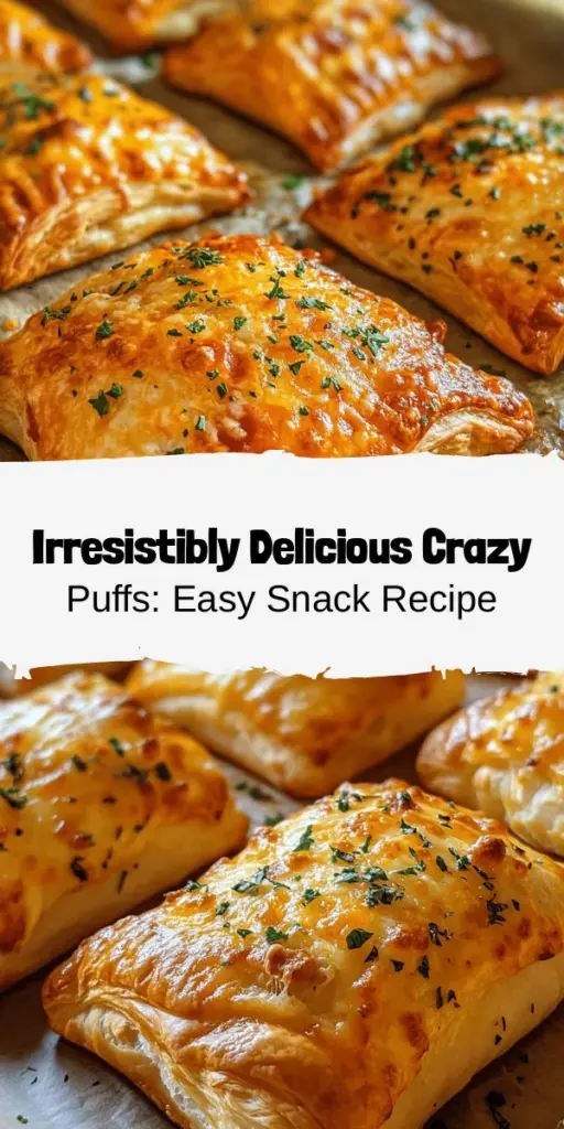 Dive into the delicious world of Crazy Delicious Crazy Puffs! These irresistible snacks combine flaky puff pastry with savory fillings like ricotta, mozzarella, and pepperoni, creating a perfect bite for any gathering. Whether you're hosting a party or simply craving a snack, these puffs are versatile and easy to make. Discover the secrets of creating these gourmet bites that are sure to impress! #SnackIdeas #PuffPastry #PartyAppetizers #Yummy #HomemadeDelights #CookingFun #Foodie