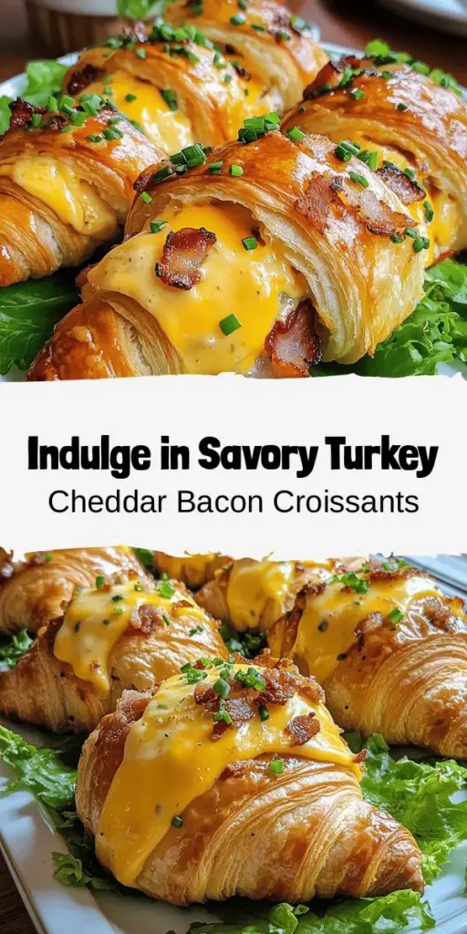 Indulge in the mouthwatering Savory Turkey Cheddar Bacon Croissant, a perfect blend of flavors and textures! This delightful dish features flaky croissants filled with tender turkey, crispy bacon, and gooey cheddar cheese, all enhanced by a creamy honey Dijon sauce. Perfect for lunch, dinner, or brunch gatherings, this recipe is both satisfying and easy to make. Treat yourself to this delicious comfort food today! #TurkeyCroissant #ComfortFood #Foodie #RecipeIdeas #Brunch #DeliciousEats #SavoryDelights