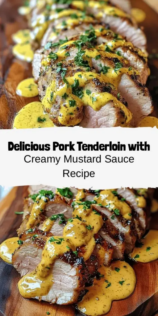 Discover the deliciousness of Savory Pork Tenderloin with a Creamy Mustard Sauce! This versatile dish transforms a simple cut of meat into a gourmet experience, perfect for any occasion. The tender pork paired with a rich, tangy sauce creates an unforgettable flavor combination that will impress your family and friends. Serve it alongside roasted vegetables or creamy mashed potatoes for an elegant meal. Give it a try! #PorkTenderloin #MustardSauce #DinnerIdeas #GourmetCooking #ComfortFood