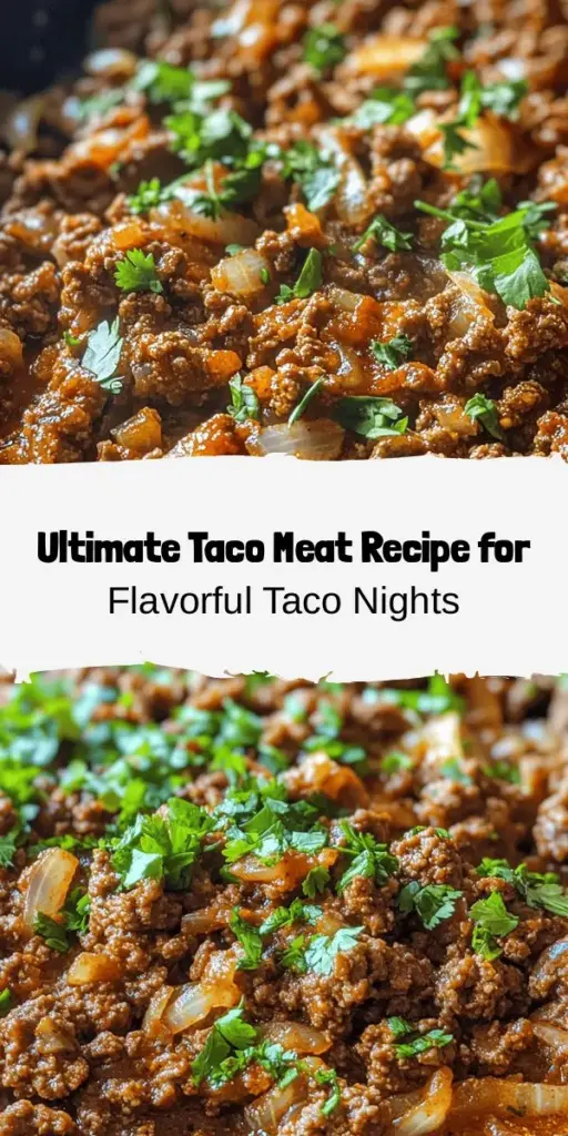 Elevate your taco night with the ultimate taco meat recipe! This step-by-step guide covers everything from choosing the best ground meat to perfecting your seasoning. Discover how to create mouthwatering flavors using fresh ingredients and spices, plus tips on delicious toppings and serving ideas. Whether you're cooking for a crowd or family, this recipe will impress everyone. Get ready to savor every bite! #TacoTuesday #TacoRecipes #CookingTips #Foodie #MealPrep