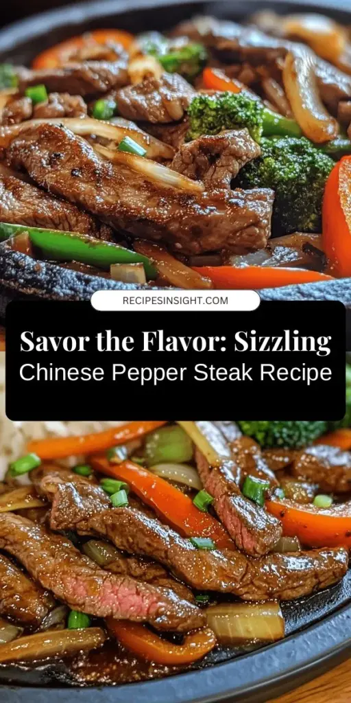 Discover the vibrant flavors of Sizzling Chinese Pepper Steak with Onions, a dish that brings together tender flank steak, colorful bell peppers, and aromatic garlic and ginger. Perfect for family dinners or impressing guests, this recipe highlights the essence of stir-fry cooking. Marinate your steak for tenderness, sauté your veggies for crunch, and serve it over rice or noodles for a satisfying meal. Get ready to master this flavorful delight! #ChineseCuisine #PepperSteak #StirFry #CookingRecipe #HomeCooking #AsianFlavors #DinnerIdeas #Foodie