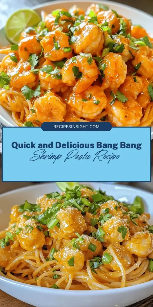 Indulge in a flavor-packed Easy Bang Bang Shrimp Pasta that perfectly blends creamy and spicy elements for a satisfying meal. This quick and simple recipe combines succulent shrimp, a rich sauce, and your favorite pasta, making it ideal for any night. Customize it to fit your dietary needs, and impress guests with a gourmet dish straight from your kitchen. Dive into this culinary delight today! #BangBangShrimp #PastaRecipes #EasyDinner #SeafoodLovers #Foodie #CookingAtHome