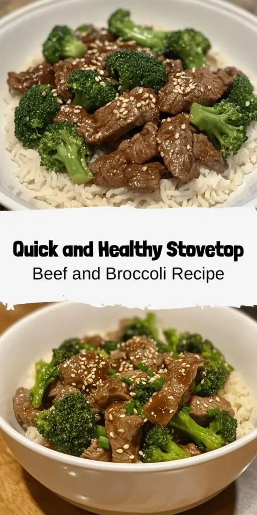 Discover the joy of quick and healthy meals with this Savory Healthy Stovetop Beef and Broccoli recipe! Packed with tender beef, vibrant broccoli, and a flavorful sauce, this dish delivers both nutrition and deliciousness in under 30 minutes. Perfect for busy weeknights, it's a family favorite that satisfies cravings without the guilt. Enjoy a meal rich in protein, vitamins, and minerals while keeping your cooking simple. Try it tonight! #HealthyRecipes #BeefAndBroccoli #QuickMeals #StovetopCooking #NutritiousDinner #EasyDinnerIdeas #FamilyFavorites