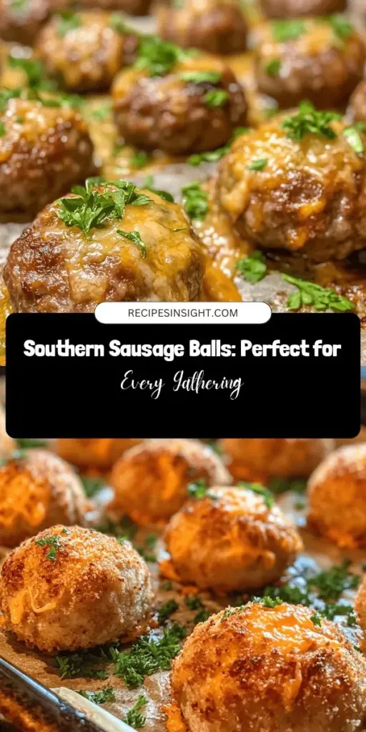 Indulge in the delightful flavors of Savory Southern Sausage Balls, a perfect appetizer for any occasion! Made with pork sausage, sharp cheddar, and a blend of spices, these bite-sized treats are easy to prepare and sure to impress your guests. Whether for a holiday party or casual gathering, these savory bites bring comfort and joy to the table. Discover this simple recipe today and experience the charm of Southern cuisine! #SausageBalls #SouthernCooking #Appetizers #ComfortFood #PartyFood #RecipeIdeas