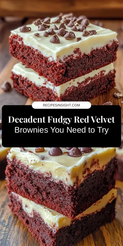 Indulge in the rich and decadent world of fudgy red velvet brownies! These delightful treats combine the classic flavors of red velvet with a chewy, chocolatey twist. With their vibrant color and melt-in-your-mouth texture, they are perfect for any occasion or simply as a sweet escape at home. Explore the history, ingredients, and expert tips to create these irresistible brownies that everyone will love. #RedVelvetBrownies #DessertHeaven #BakingJoy #ChocolateLovers #SweetTreats