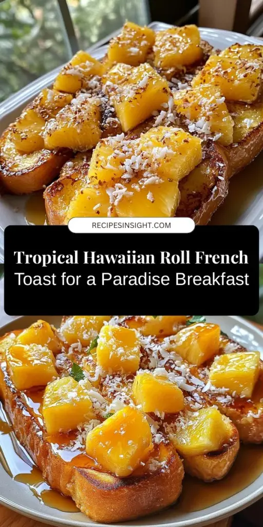 Indulge in a taste of paradise with Tropical Hawaiian Roll French Toast! This delightful twist on a classic breakfast uses soft Hawaiian sweet rolls and a creamy custard to create a sweet flavor explosion that will transport you to the islands. Perfect for weekend brunch or special occasions, this dish is easy to make and even easier to love. Elevate your breakfast game and impress friends and family with this tropical treat. #FrenchToast #TropicalBreakfast #HawaiianRolls #BrunchIdeas #DeliciousRecipes #FoodieFavorites