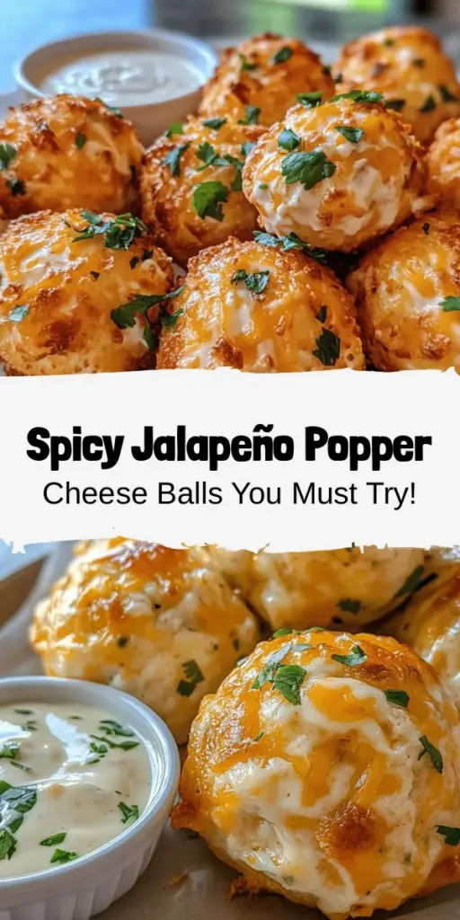 Spice up your snacking with these delicious Jalapeño Popper Cheese Balls! Combining creamy cheese with the perfect kick of jalapeños, these bite-sized treats are an irresistible addition to any gathering. Whether you bake or fry them, the crispy exterior and gooey center promise to be a crowd-pleaser. Great for game days or casual get-togethers, serve them with your favorite dips and watch them disappear! #JalapeñoPoppers #CheeseBalls #SnackIdeas #PartyFood #SpicyTreats #DeliciousSnacks