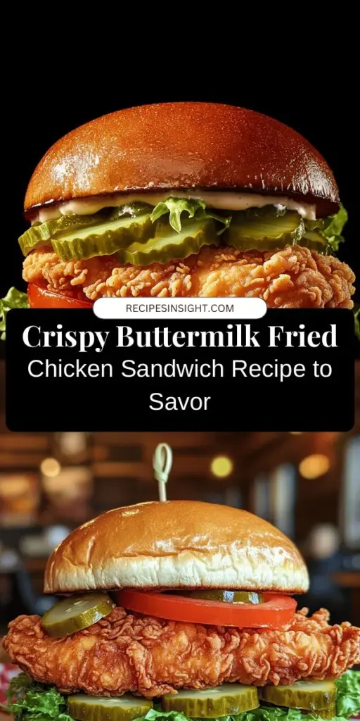 Discover the irresistible crispy buttermilk fried chicken sandwich that's taking the culinary scene by storm! This delicious dish combines juicy, tender chicken marinated in tangy buttermilk with a crunchy, flavorful coating. Customize it to your taste for a perfect family dinner or weekend brunch. Serve it on a buttery brioche bun with crisp lettuce and fresh pickles for the ultimate comfort food experience. #FriedChicken #ButtermilkChicken #ComfortFood #Foodie #Yummy #DeliciousRecipes