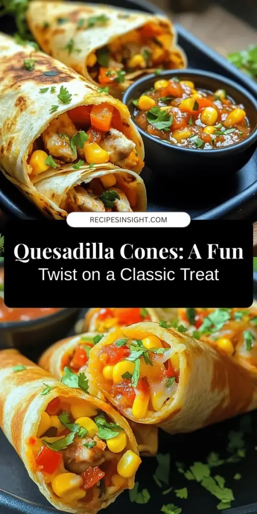 Discover the delightful world of quesadilla cones—a fun twist on the classic quesadilla! These handheld treats blend rich flavors with a crispy exterior, making them perfect for parties or weeknight dinners. Customize your cones with a mix of melted cheese, savory proteins, and colorful veggies for endless variations. Serve them with your favorite dips for a truly impressive dish. Get creative in the kitchen today! #QuesadillaCones #MexicanFood #PartyFood #CookingFun #Foodie