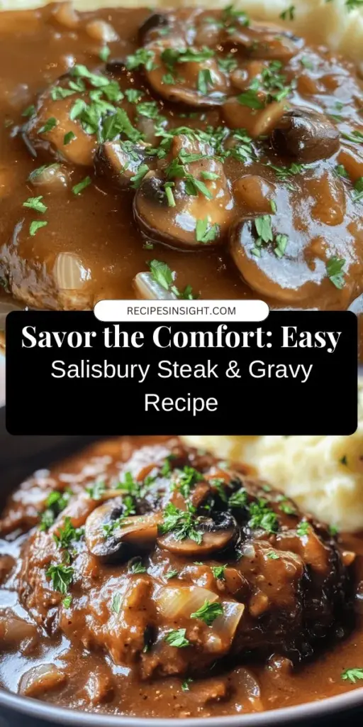 Indulge in the delicious comfort of Salisbury Steak & Gravy Delight! This hearty classic blends ground beef with savory spices and is topped with rich gravy, making it perfect for family dinners. Easy to prepare, it’s ideal for a cozy night in or impressing guests. Learn the origins, essential ingredients, and a step-by-step guide to create this nostalgic meal. Discover how to enjoy this beloved dish today! #SalisburySteak #ComfortFood #Recipe #Cooking #DinnerIdeas #HeartyMeals