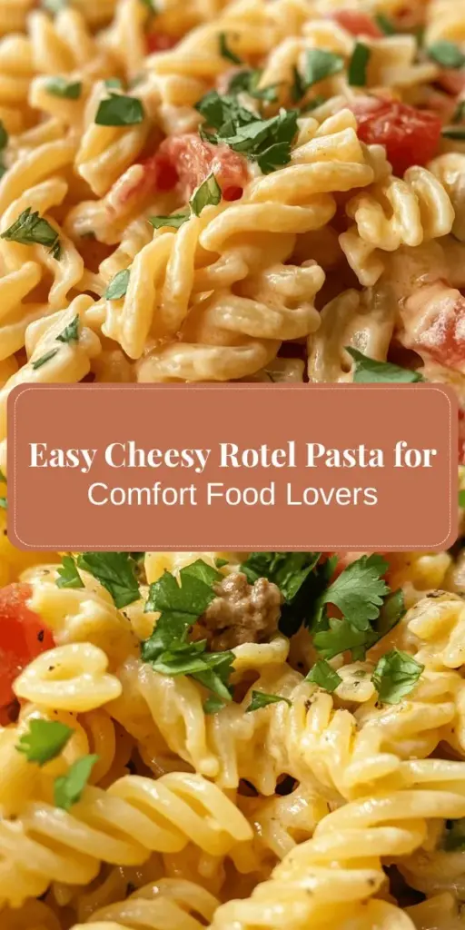 Discover the ultimate comfort food with Cheesy Rotel Pasta and Ground Beef! This delicious dish combines seasoned ground beef, zesty Rotel tomatoes, and creamy cheese enveloped in perfectly cooked rotini pasta. Quick and easy to prepare, it's perfect for family dinners or potlucks. Enjoy the satisfying flavors and customize it to your taste. Dive into a bowl of comfort today! #CheesyPasta #ComfortFood #DinnerRecipes #Foodie #RotelPasta #QuickMeals #FamilyFriendly