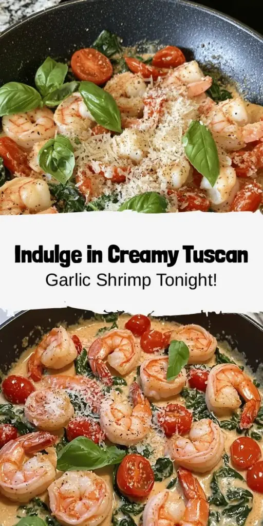 Discover the ultimate comfort food with Creamy Tuscan Garlic Shrimp! This mouthwatering dish combines juicy shrimp with a rich garlic cream sauce, fresh spinach, and cherry tomatoes. Perfect for weeknight dinners, special occasions, or a cozy date night, it’s versatile and pairs beautifully with pasta, rice, or crusty bread. Experience the luxurious blend of flavors and impress your family or guests effortlessly! #CreamyTuscanGarlicShrimp #ItalianCuisine #SeafoodRecipes #Pasta #DinnerIdeas #ComfortFood