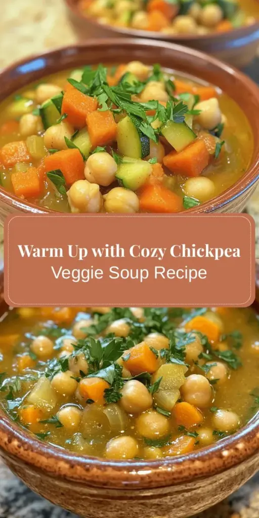 Warm up with a bowl of Cozy Chickpea & Veggie Soup with Ditalini! This nourishing and hearty soup features chickpeas packed with protein, vibrant vegetables, and small ditalini pasta for added comfort. Perfect for chilly days or gatherings with friends, it's easy to customize with seasonal ingredients. Enjoy the delicious flavors while reaping the nutritional benefits. Try this soul-warming recipe today! #SoupRecipe #Chickpeas #HealthyEating #ComfortFood #VegetarianSoup #CozyMeals #Foodie