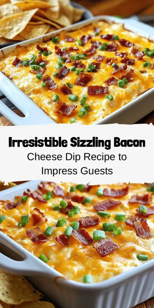 Dive into the ultimate comfort food with this Sizzling Hot Bacon Cheese Dip! Perfect for gatherings, it's a creamy and savory blend of cream cheese, sharp cheddar, and crispy bacon that will keep your guests coming back for more. Serve it with tortilla chips, fresh veggies, or crusty bread for a real treat. Elevate your next game day or party with this crowd-pleaser! #BaconCheeseDip #PartyFood #ComfortFood #Recipe #Yummy #CheeseLovers #GameDayEats #DipIt #Delicious