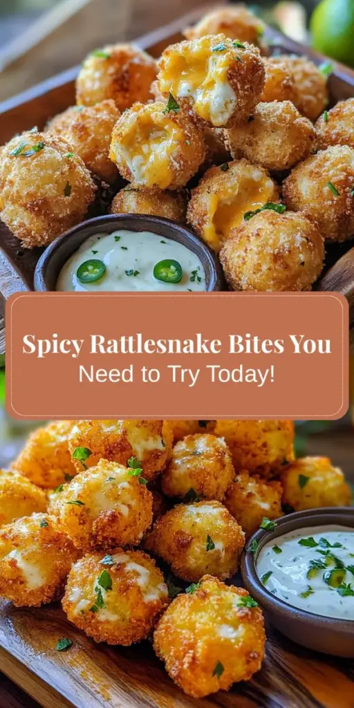 Get ready to spice up your gatherings with homemade Spicy Texas Roadhouse Rattlesnake Bites! These cheesy, jalapeño-filled fritters are crispy on the outside and gooey on the inside, making them the perfect appetizer for any occasion. Easy to prepare, they add a bold Southwestern flavor to your menu. Pair them with ranch or a spicy dipping sauce for an irresistible treat. Your guests will be coming back for more! #RattlesnakeBites #AppetizerRecipe #SpicyFood #TexasRoadhouse #FoodieFun #HomemadeDelights #PartyFood