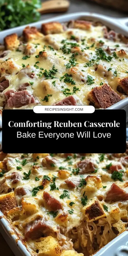 Discover a delicious twist on a classic with this Reuben Casserole Bake! Combining layers of corned beef, sauerkraut, Swiss cheese, and Thousand Island dressing into a warm, hearty dish, this casserole is perfect for any occasion. Quick and easy to prepare, it satisfies both Reuben lovers and comfort food fans alike. Get ready to impress your family and friends with this crowd-pleaser! #ReubenCasserole #ComfortFood #DinnerIdeas #CasseroleRecipes #EasyRecipes