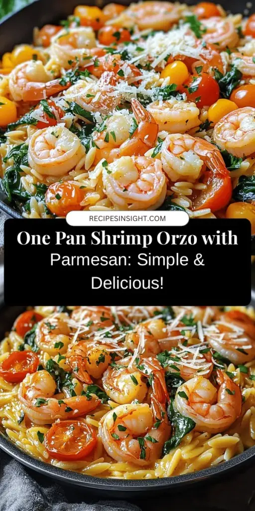 Discover the delicious ease of One Pan Parmesan Orzo with Shrimp! This quick and flavorful dish combines tender shrimp, creamy Parmesan, and perfectly cooked orzo, all in one convenient pan. Perfect for busy weeknights or gatherings, this recipe offers rich flavors and is customizable to fit your dietary preferences. Enjoy a satisfying meal with minimal cleanup! Try it today for a delightful experience! #OnePanMeal #ShrimpRecipe #ParmesanOrzo #EasyDinner #HealthyEating #HomeCooking