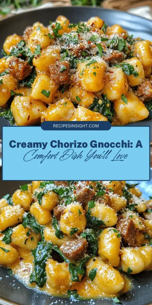 Savor the rich flavors of Creamy Chorizo Gnocchi, a dish that combines tender potato dumplings with spicy chorizo and a velvety cream sauce. Perfect for cozy weeknight dinners or special occasions, this recipe is both comforting and indulgent. Discover essential ingredients, cooking tips, and variations to elevate your culinary skills. Impress your loved ones with this delicious meal that warms the soul! #Gnocchi #Chorizo #ComfortFood #Pasta #DinnerIdeas #Foodie #Recipe