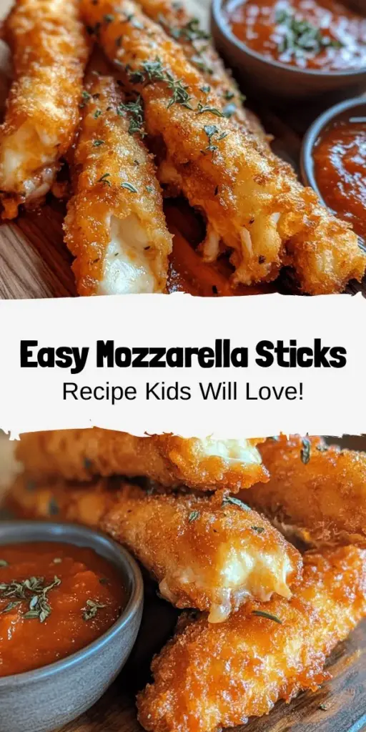 Make memorable moments with this delicious homemade mozzarella sticks recipe that kids will absolutely love! These crispy, cheesy bites are not only easy to prepare but also perfect for family movie nights or gatherings. Control your ingredients and enjoy the gooey goodness fresh from your kitchen. Pair them with marinara or your favorite dipping sauce for an extra treat. Try this fun recipe today! #MozzarellaSticks #SnackTime #FamilyRecipes #HomemadeTreats #KidsLoveIt