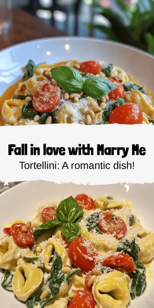 Discover the romance in cooking with Marry Me Tortellini, a creamy pasta dish that’s perfect for every occasion! This enchanting meal combines cheese tortellini, garlic, cherry tomatoes, and fresh spinach into a delightful blend of flavors. Its reputation for winning hearts makes it ideal for date nights or cozy evenings at home. Impress your loved ones with this tasty, comforting dish! #MarryMeTortellini #PastaLove #ComfortFood #DateNight #CulinaryRomance