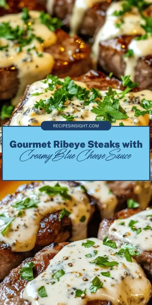 Indulge in a gourmet experience with ribeye steaks topped with a creamy blue cheese sauce. This mouthwatering recipe transforms tender, juicy ribeye into a restaurant-quality meal right at home. Discover tips for selecting the best cuts, cooking techniques for the perfect sear, and step-by-step instructions for crafting the rich sauce. Pair with roasted veggies or creamy mashed potatoes for an unforgettable dinner. Try it for your next special occasion! #RibeyeSteak #BlueCheeseSauce #GourmetCooking #SteakNight #HomeCooking #Foodie