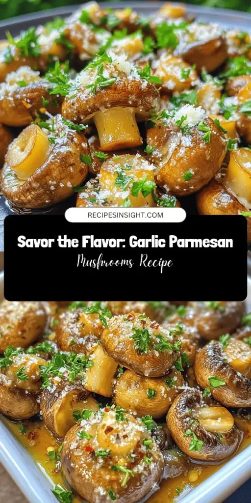 Discover the mouthwatering charm of Garlic Parmesan Mushrooms! This versatile dish boasts a delightful blend of earthy mushrooms, aromatic garlic, and rich Parmesan cheese, making it perfect as an appetizer, side, or topping for entrees. Packed with nutrients and bursting with flavor, these mushrooms are sure to impress everyone at your table. Ready to elevate your next meal? Try this culinary delight today! #GarlicParmesanMushrooms #HealthyEating #DeliciousRecipes #EasyCooking #VegetarianDelights #MushroomRecipes