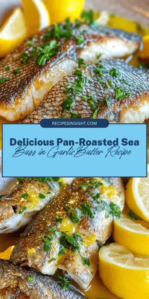 Discover the culinary delight of Pan-Roasted Sea Bass with Garlic Butter! This elegant yet simple dish perfect for any occasion boasts a buttery richness and a touch of garlic that elevate its delicate, flaky texture. With just 30 minutes of prep time, you can impress your family and friends with a gourmet meal. Packed with protein and omega-3 fatty acids, this recipe is as healthy as it is delicious. Try it tonight! #SeaBass #CookingAtHome #HealthyEating #SeafoodLovers #GourmetRecipe #DinnerIdeas