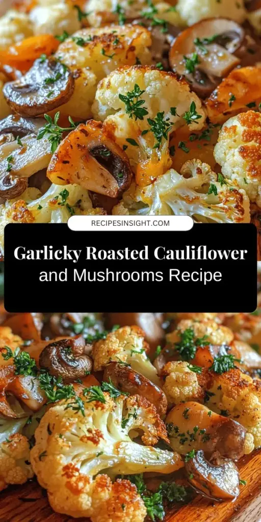 Discover the deliciousness of Garlicky Roasted Cauliflower & Mushrooms, a nutritious side dish perfect for any meal. This recipe combines the earthy richness of mushrooms with the sweetness of roasted cauliflower, all drizzled in garlic-infused olive oil. Healthy and easy to make, it enhances any plate with vibrant flavors. Try it tonight and impress your guests with this simple yet beautiful dish! #RoastedVegetables #HealthyEating #SideDish #YummyRecipes #Cauliflower #Mushrooms #GarlicLovers