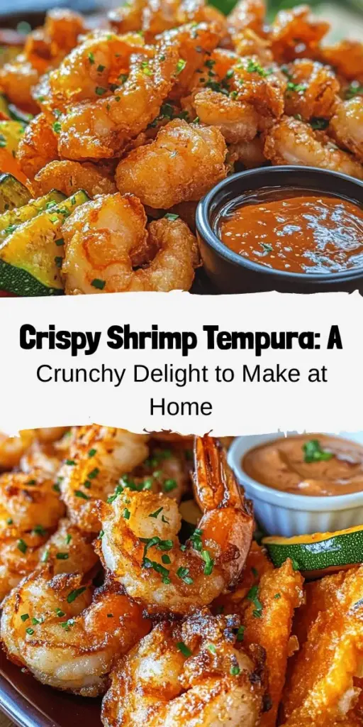 Discover the joy of making crispy shrimp tempura at home with this easy recipe! Experience the perfect crunch and succulent shrimp that will impress your family and friends. Learn about the essential ingredients and step-by-step instructions to achieve that iconic light and airy batter. Perfect for any occasion, this dish is a delicious way to explore Japanese cuisine. Try it out and elevate your cooking game! #ShrimpTempura #JapaneseCuisine #HomemadeTempura #CookingAtHome #SeafoodDelight